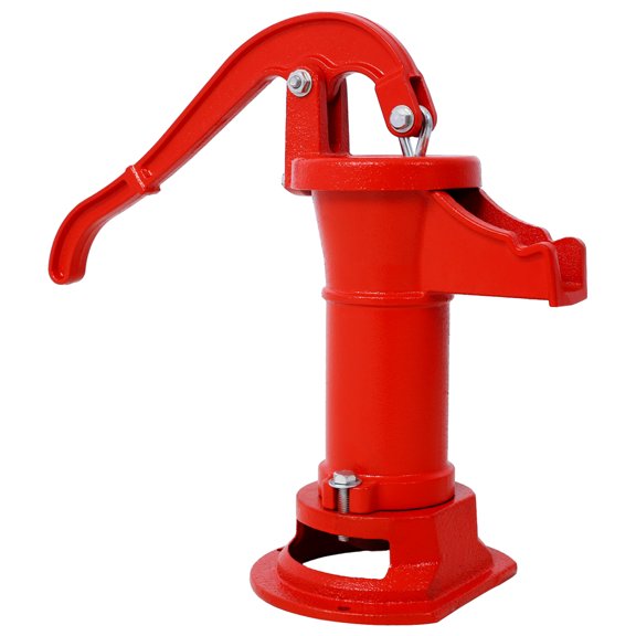Imerelez Antique Pitcher Hand Well Pump - 25 ft. Manual Water Pump, Red