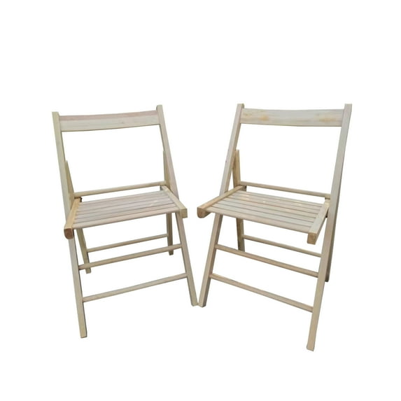 Imerelez Folding Chair - Set of 2, Foldable Style, Natural