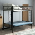 thumbnail image 1 of Imerelez Twin over Full Metal Bunk Bed, Multi-Function, Black, 1 of 9