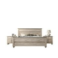 thumbnail image 1 of Roundhill Furniture White Wash Finish 3-Piece Bedroom Set-King Bed and Two Nightstands, 1 of 7