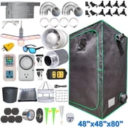 iMeshbean 48 x 48 x 80 Grow Tent Kit with Full Spectrum LED Plant Growth Lamp, Air Ventilation Filter System & Thermostat