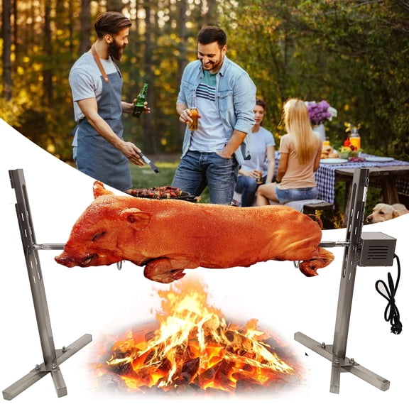 Imeshbean 53 Charcoal Rotisserie Grill, 90LB Load Capacity, 20W Motor