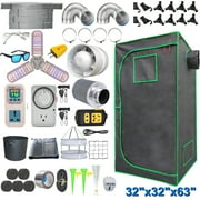 Imeshbean Upgraded 32x32x63 Grow Tent Kit, Fabric, Complete System, LED Light, Includes Fan & Timer