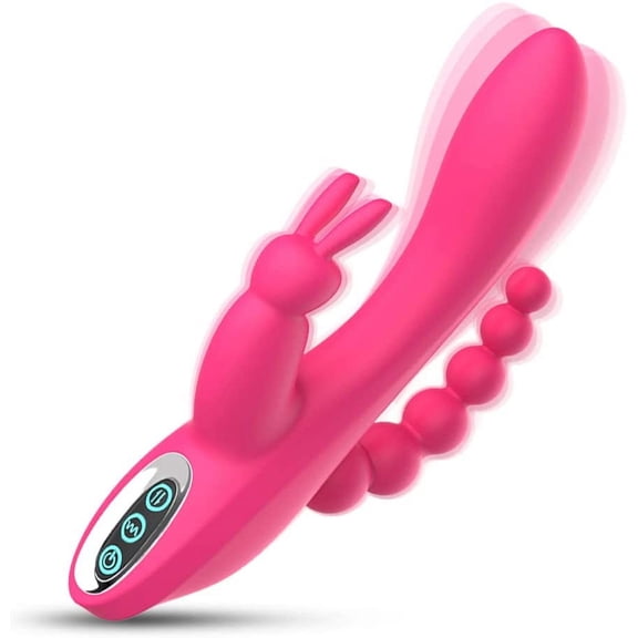 Imimi 3 In 1 Rabbit Vibrator Dildo Rechargeable Vibrator Clitoris Stimulator Sex Toys with 7 Powerful Vibration Modes