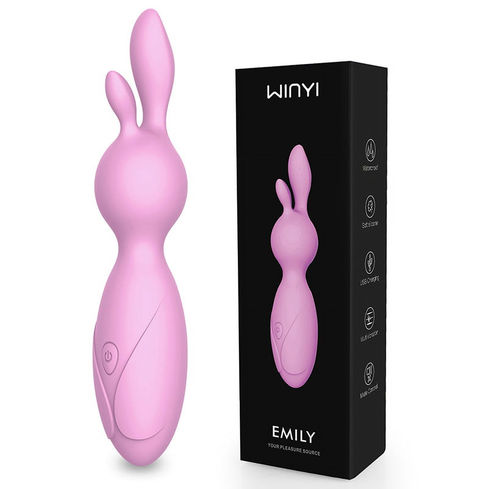 Imimi Pink Sex Toys Silicone Vibrator Rabbit Clitoral stimulation 12 frequency for Women