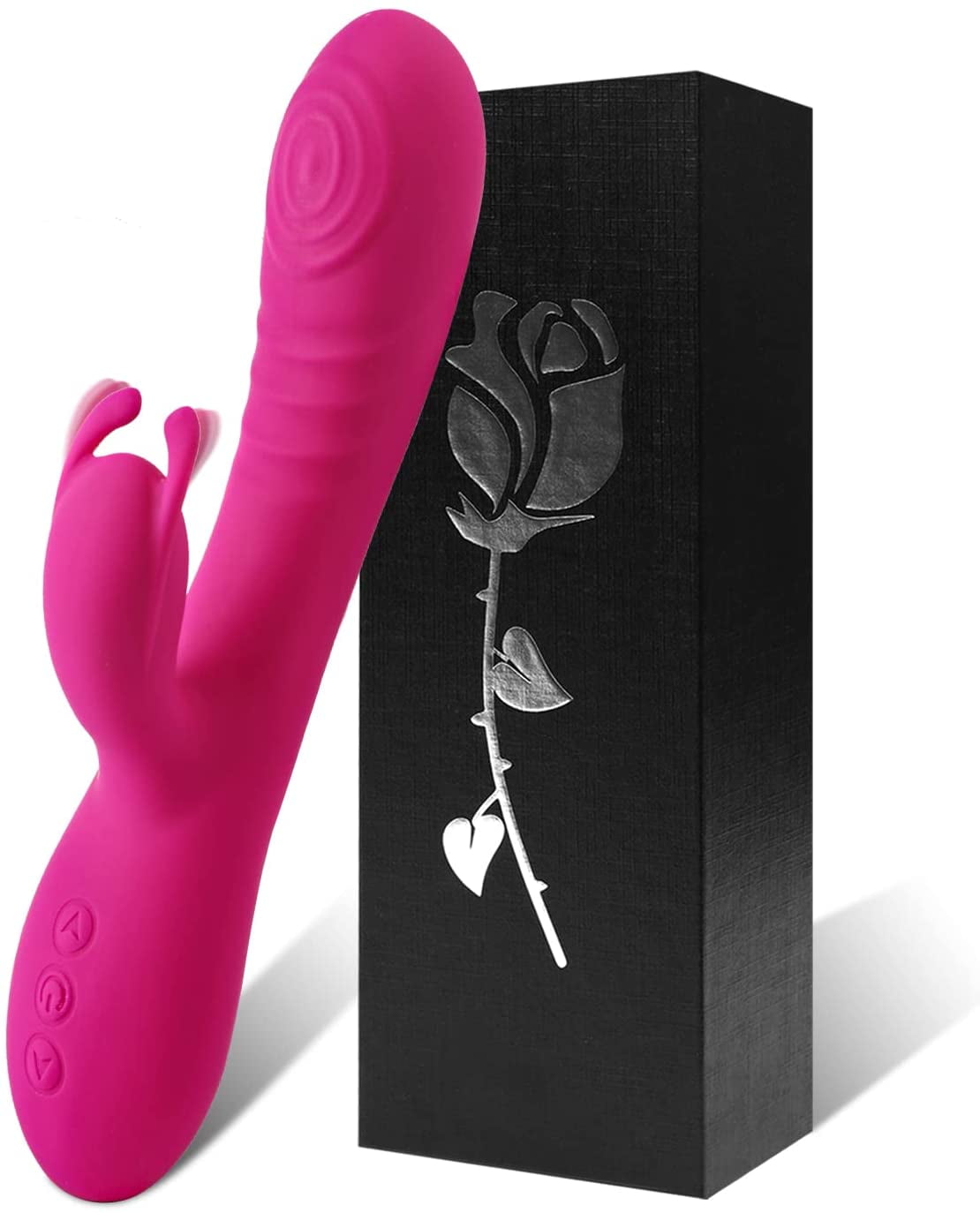 Imimi Rose Flap Rabbit Vibrator Clitoral Nipple Vibrator Sex Toy for Couples Women with Powerful Vibration Patterns (Pink) picture pic