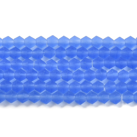 Imitate Austrian Frosted Glass Beads Strands Grade AA Faceted Bicone Cornflower Blue 3.5~3.8x3mm Hole: 0.7mm about about 107~110pcs/strand