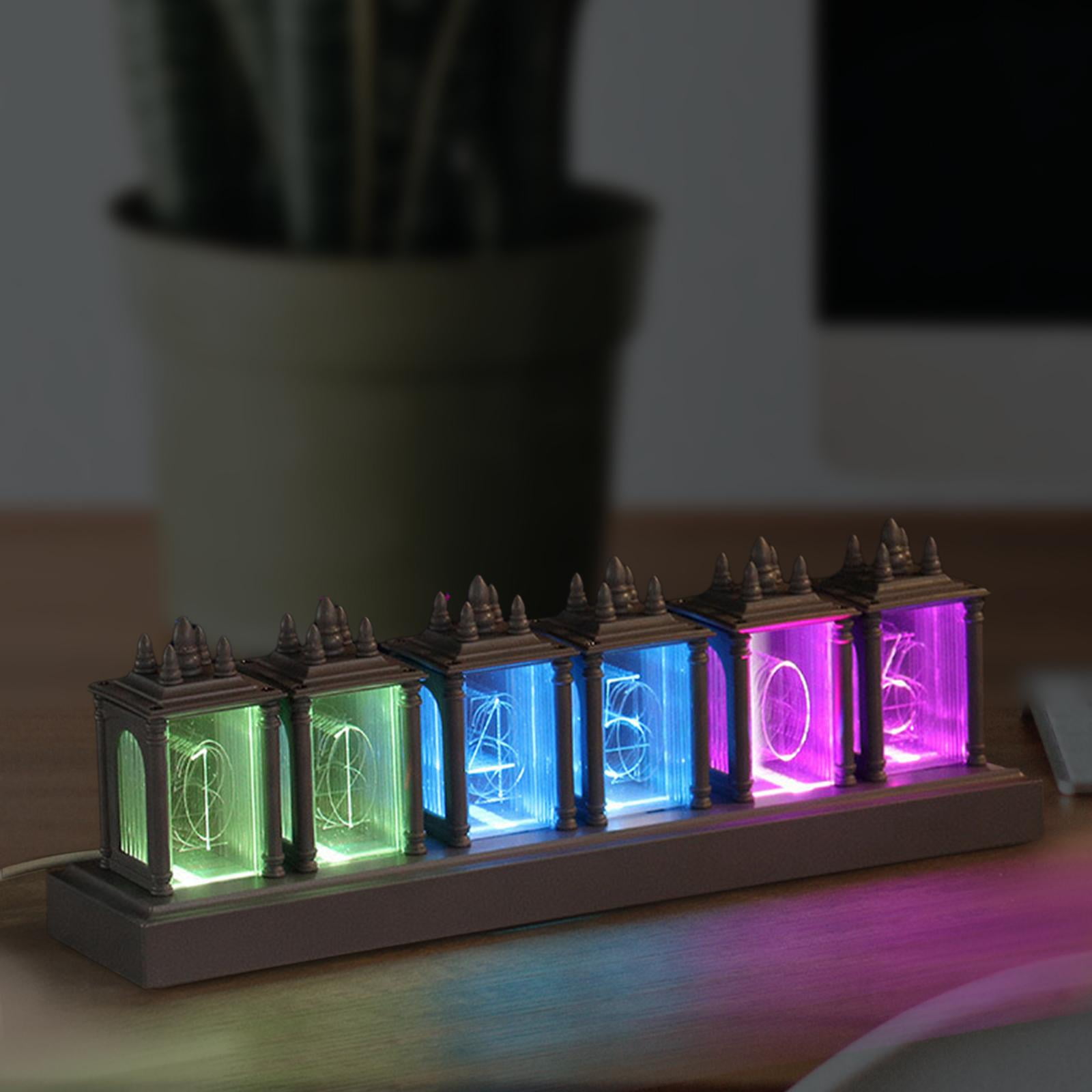 Imitated Nixie Tube Clock Digital Alarm Clock ,LED Display Glow Tube