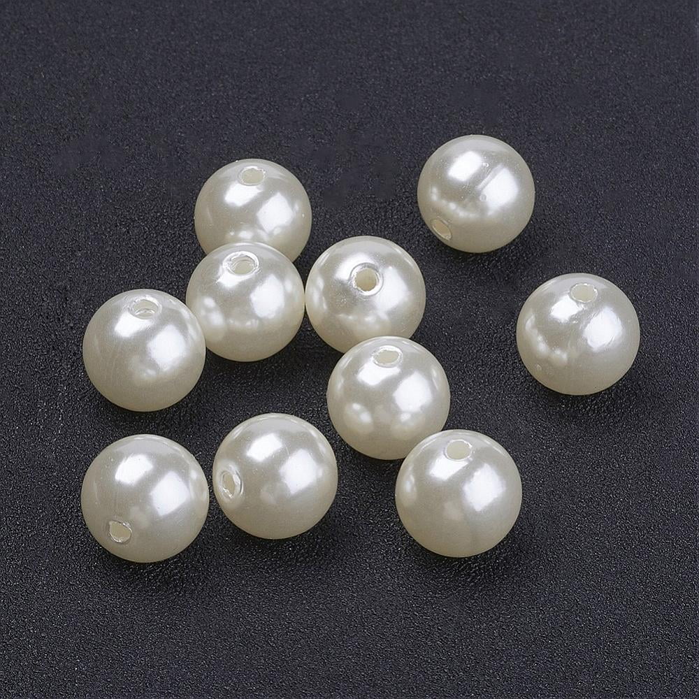Imitated Pearl Acrylic Beads Round Creamy White 12mm Hole: 2mm 570pcs/500g
