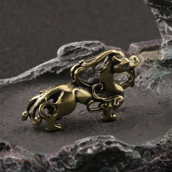 Imitation Antique Bronze Dragon Ornament Brass Zodiac Dragon Figurine Decorative Handicraft for Home Office Desktop Display