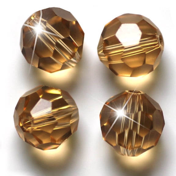 Imitation Austrian Crystal Beads Grade AAA K9 Glass Faceted(32 Facets) Round Dark Goldenrod 6mm Hole: 0.7~0.9mm