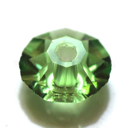 Imitation Austrian Crystal Beads Grade AAA K9 Glass Faceted Flat Round Lime Green 4.5x2.5mm Hole: 0.7~0.9mm