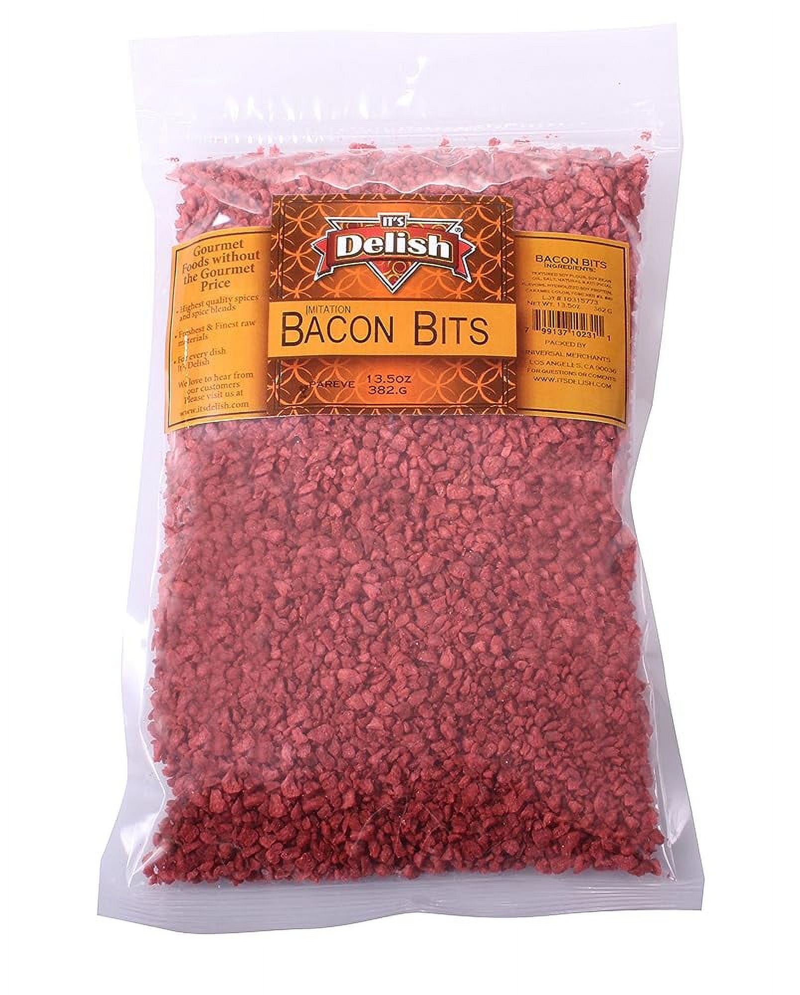 Imitation Bacon Bits By Its Delish, 5 LBS Bulk Bag Kosher Parve Vegan