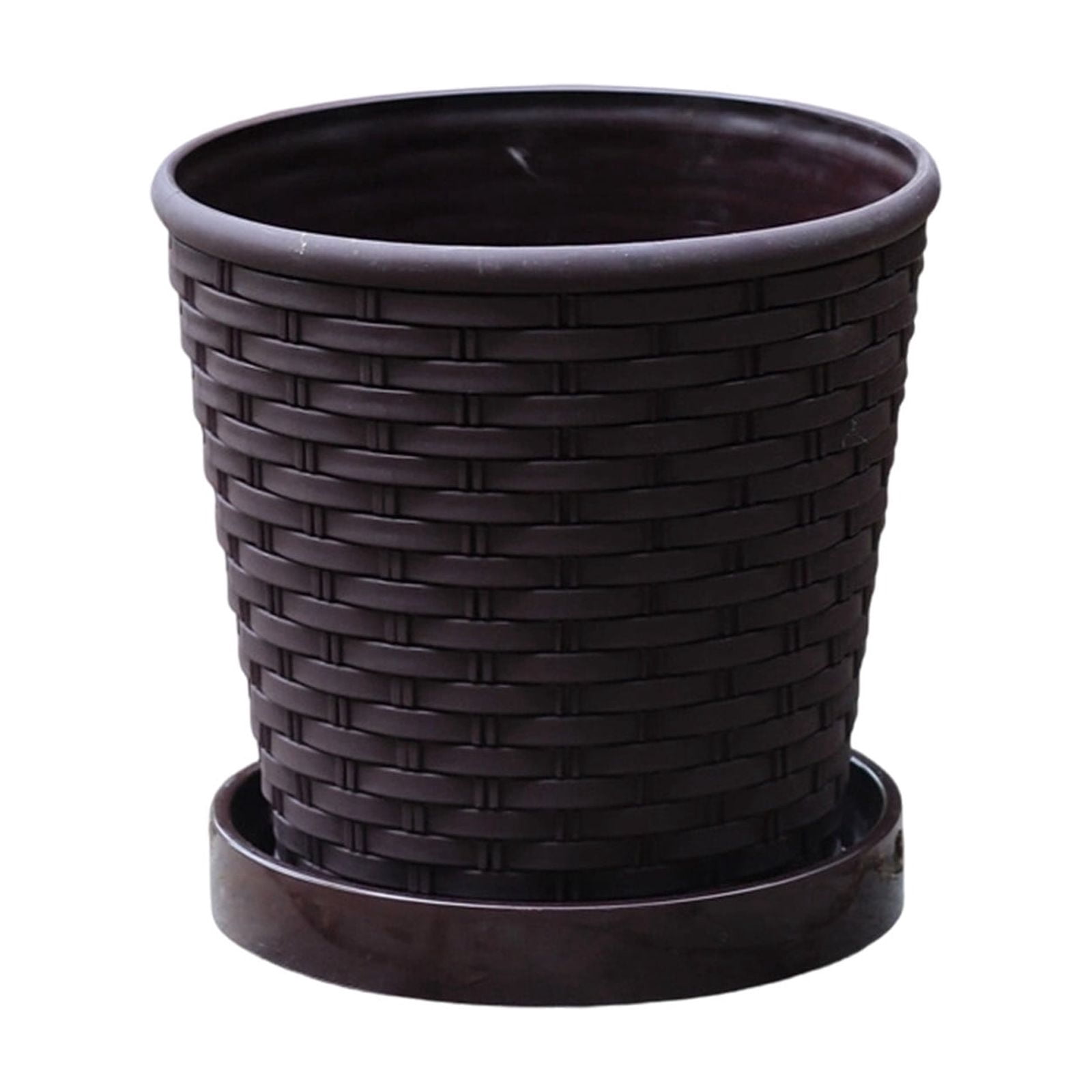Imitation Bamboos Woven Flower Pot Texture Round Plastic Flowerpot ...