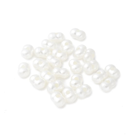 Imitation Beads Peanut White 8x5.5x4.5mm Hole: 1.8mm 4167pcs/500g