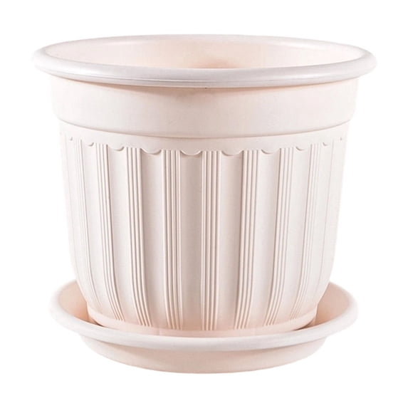 Imitation Ceramic Flower Pot, Durable Breathable Rhizome Controlling Flower Pot, for Yard, Garden, Indoor or Outdoor Use, Pink