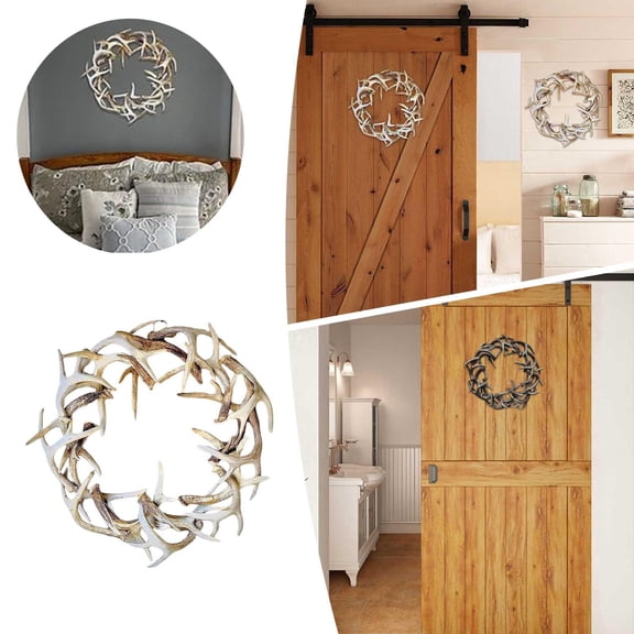 Imitation Deer Floral Wreath Elegant Front Door Hanging Wall Decoration for Christmas Farmhouse Home