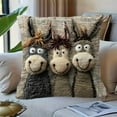 thumbnail image 1 of Imitation Embroidery Animals Print Throw Pillow Cover – Decorative Sofa Pillowcase Cushion Cover for Bedroom Living Room Home Decor, 1 of 6
