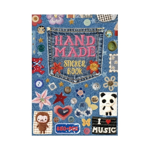 Imitation Embroidery Sticker Book for DIY Journaling and Scrapbooking, Textured Decorative Stickers for Planner Laptop and Craft Projects Art Supplies Office & Craft & Stationery Stationery Supplies