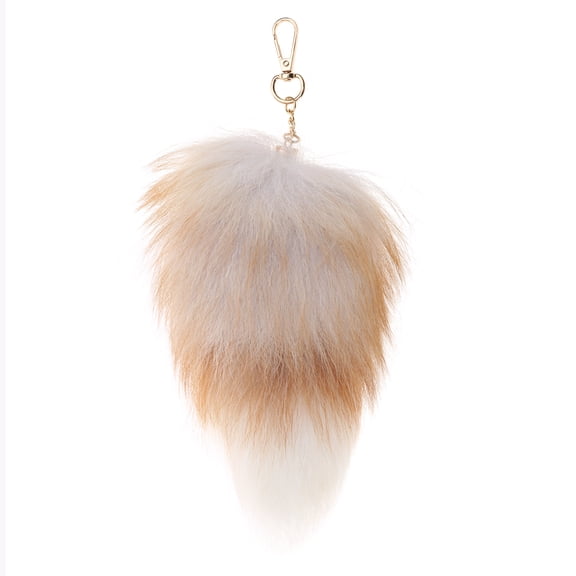 Imitation Furs Foxes Tail Keychain Pendant Toy Car Key Pendant Keyring for Car Keys Bag Backpack Decor Kids Toy Gift