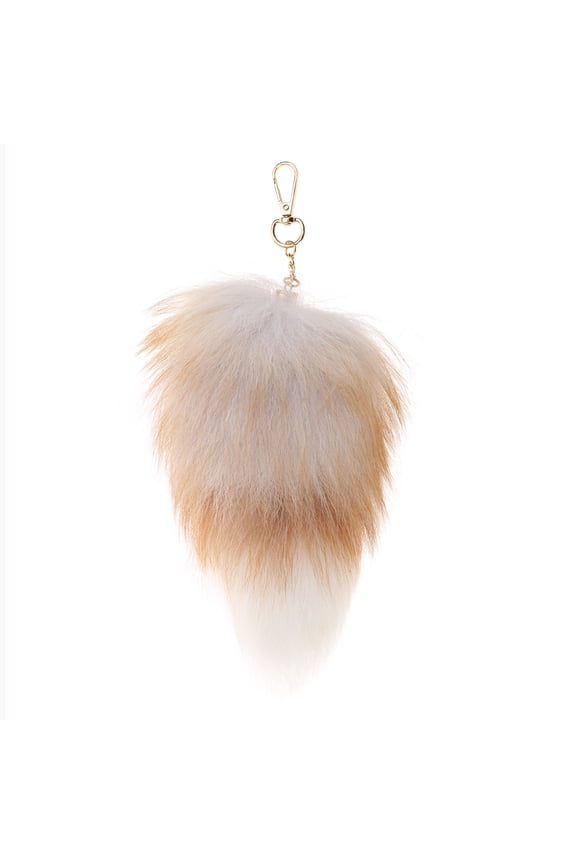 Imitation Furs Foxes Tail Keychain Pendant Toy Car Key Pendant Keyring for Car Keys Bag Backpack Decor Kids Toy Gift