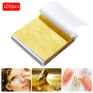 Latady Gold/Silver Leaf Sheets Pure Aluminum Leaf Sheet 100 Imitation Gold  Leaf Sheets Gold Foil for Gilding Crafting,Paintings,Home Furniture  Decoration,Nail,DIY Arts Projects 