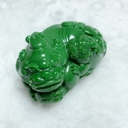 Imitation Green Jade Pixiu Figurine Handheld Feng Shui Ornament Wealth Symbol Home Decoration Spiritual Desk Accessory