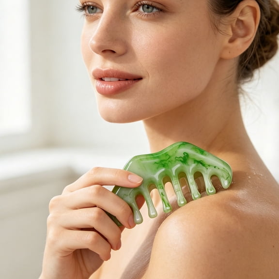 Imitation Gua Sha Scalp Massage Comb Wide Tooth Scraping Handheld Acupoint Head Face Neck Body SPA Relaxation Kitchen Home Gift
