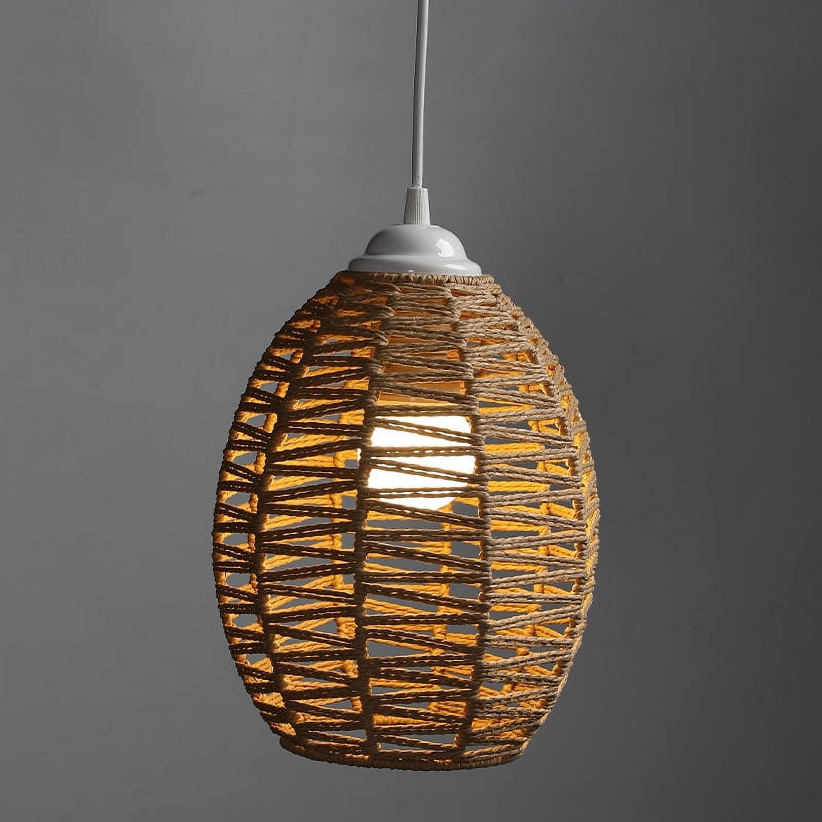 Imitation Hemp Rope Woven Lampshade Woven Pendant Light Cover Lampshade ...