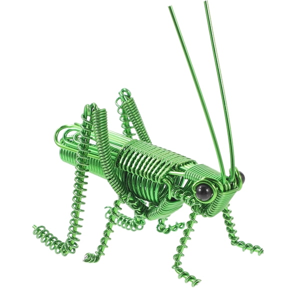 LITINKIMI Lifelike Grasshopper Figurine Colored Aluminum Wire Grasshopper Figurine Green 1Pcs