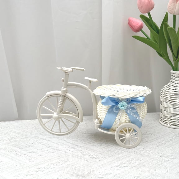 Imitation Ivy Vine Weaving Basket Woven Planter for Floral Arrangements, Desktop Organization, or Wedding Centerpiece Display Natural Rattan Look
