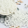 thumbnail image 1 of Imitation Jade 3/0 Glass Seed Beads Luster Baking Paint Round White 5.5x3.5mm Hole: 1.5mm, 1 of 4