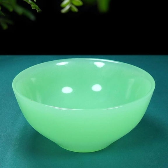 Imitation Jade Bowl Decorative Art Craft Collectible Display Ornament Traditional Chinese Style Home Decor Gift