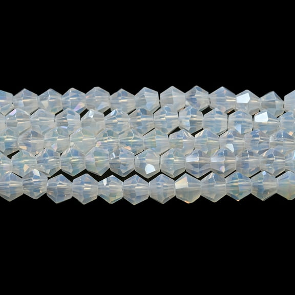 Imitation Jade Electroplate Glass Beads Strands AB Color Plated Faceted Bicone Clear 2.9~3.3x2.5mm Hole: 0.7mm about 145~150pcs/strand 16.34~16.54 inch(41.5~42cm)