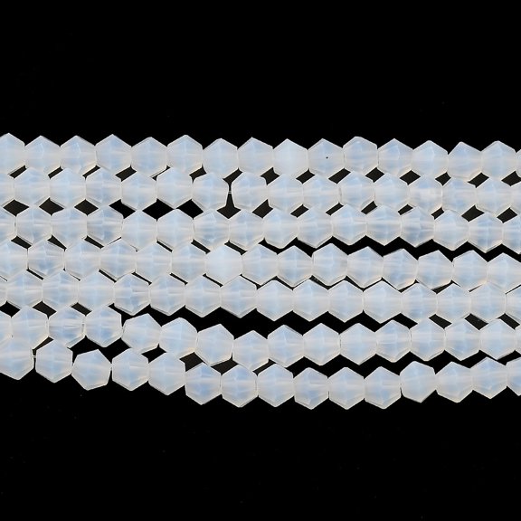 Imitation Jade Frosted Glass Bead Strands Faceted Bicone Clear 4.5x3.5-4mm Hole: 1mm 75-78pcs/strand 28-29cm