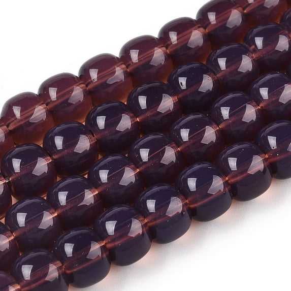 Imitation Jade Glass Beads Strands Barrel Purple 8x6mm Hole: 1.6mm about 61~62pcs/strand 14.84''~15.16''(37.7~38.5cm)