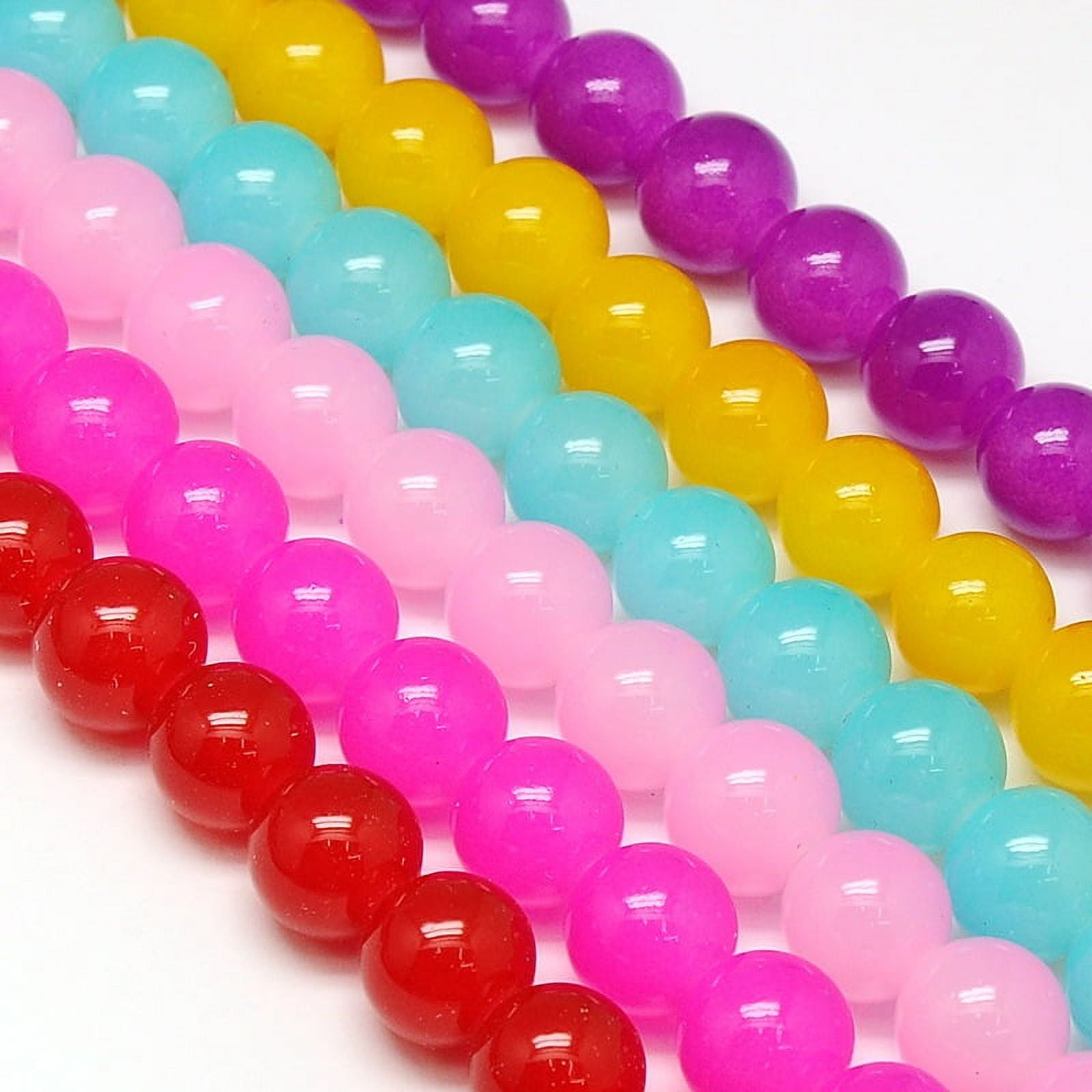 Imitation Jade Glass Round Bead Strands Mixed Color 10mm Hole: 1.5mm about 42pcs/strand 15.7 inch