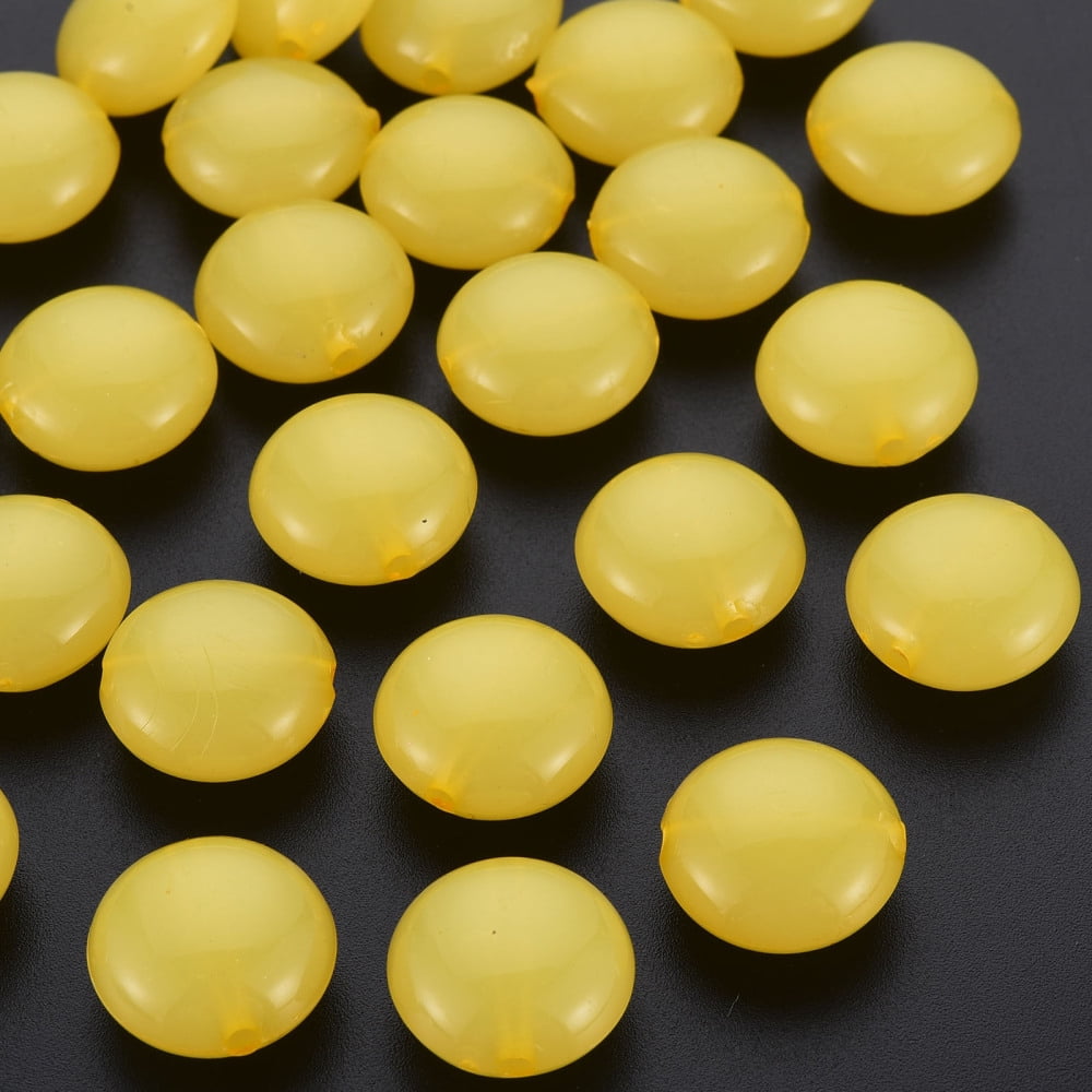 Imitation Jelly Acrylic Beads Flat Round golden 17x9.5mm Hole: 2mm about 316pcs/500g