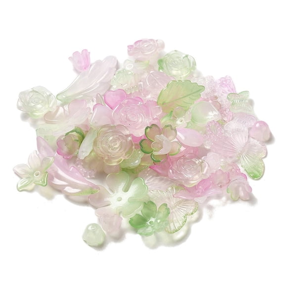 Imitation Jelly Acrylic Beads Mixed Shapes Mixed Color 7.5~27x7.5~29.5x2.5~7.5mm Hole: 1.5~2mm DIY