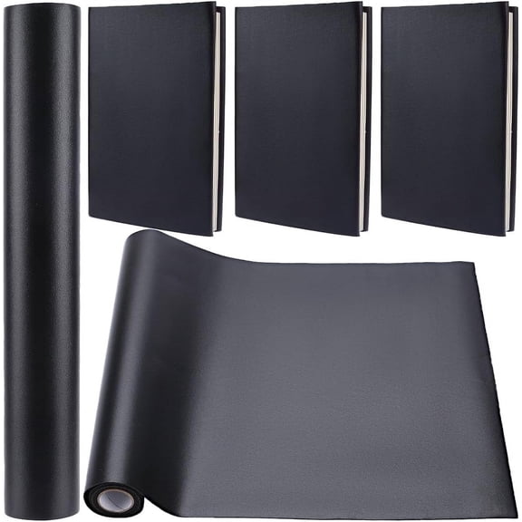 Imitation Leather Book Covers Notebook Wraps Black 1400x300x0.6mm for DIY