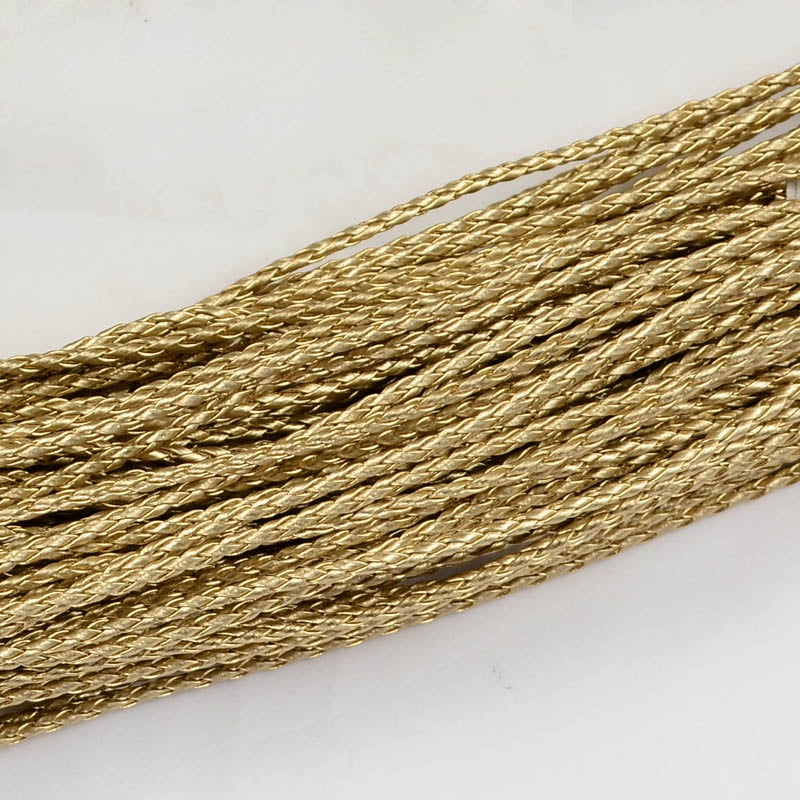 Imitation Leather Cords Round Bracelet Findings Goldenrod 3x3mm about 103.89 yards(95m)/bundle
