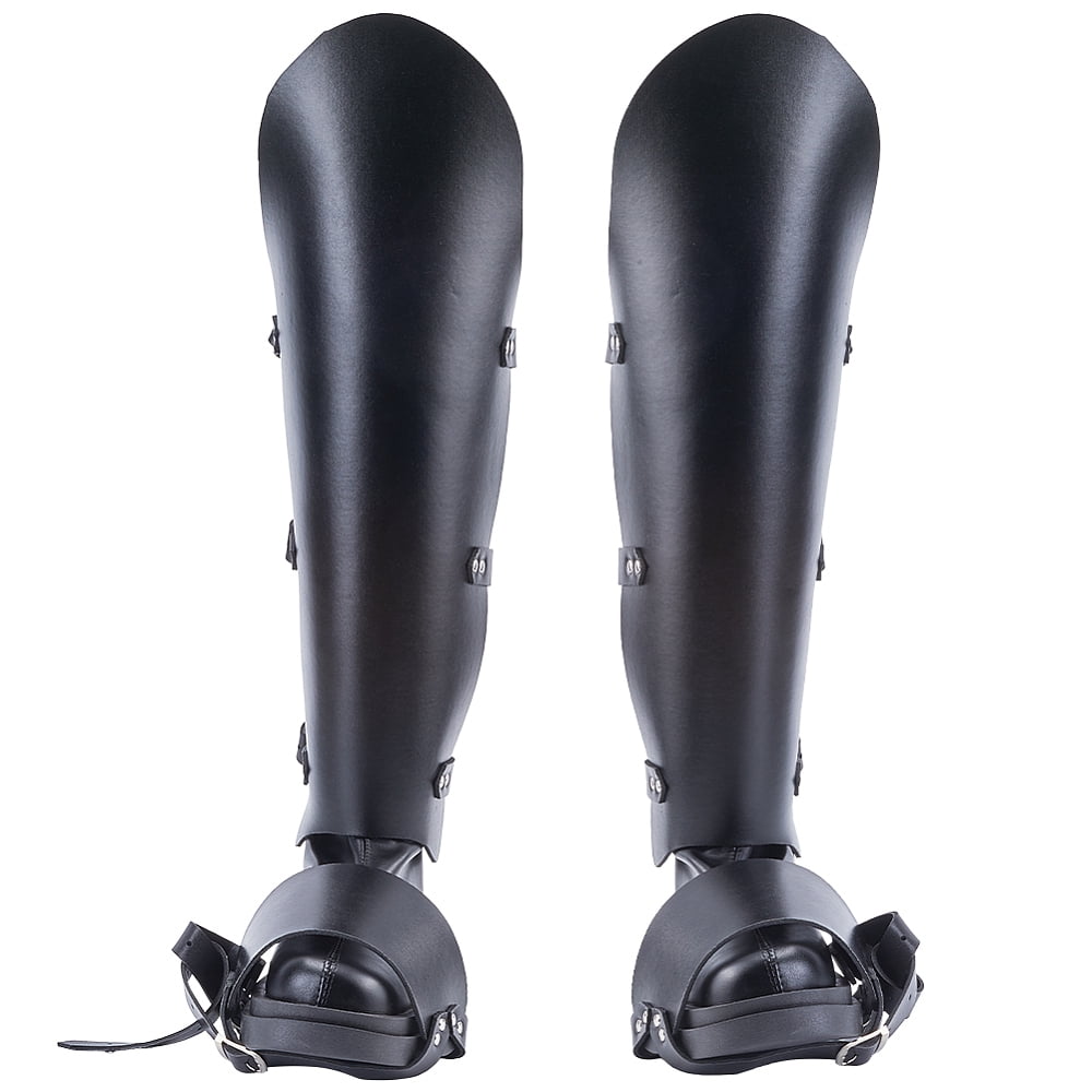 Imitation Leather Cover Leg Guards Renaissance Medieval Costume Accessories Black 430x560x2.5mm
