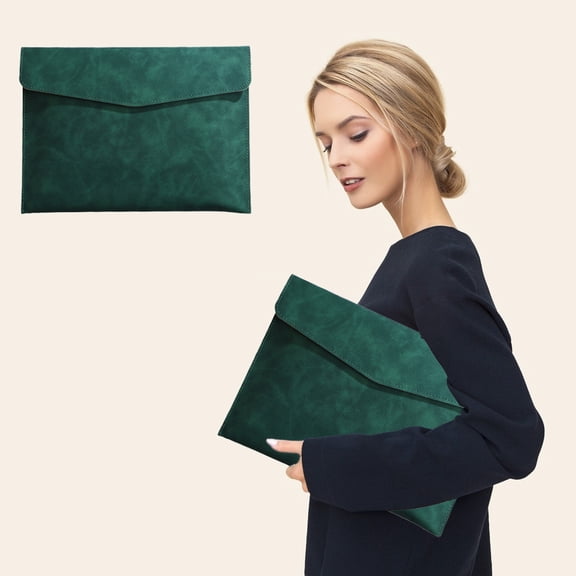 Imitation Leather Document Holder, Large Capacity File Folder Organizer for Office, Business, and School, Waterproof and Magnetic Buckle Closure