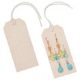 thumbnail image 1 of Imitation Leather Earring Organizer Hanging Display Cards for Stud Earrings with Rope Rectangle BurlyWood 11.1x5x0.2cm, 1 of 7