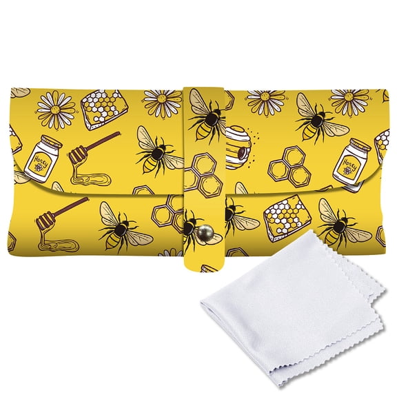 Imitation Leather Eyeglasses Cases Rectangle Bees 170x90mm DIY