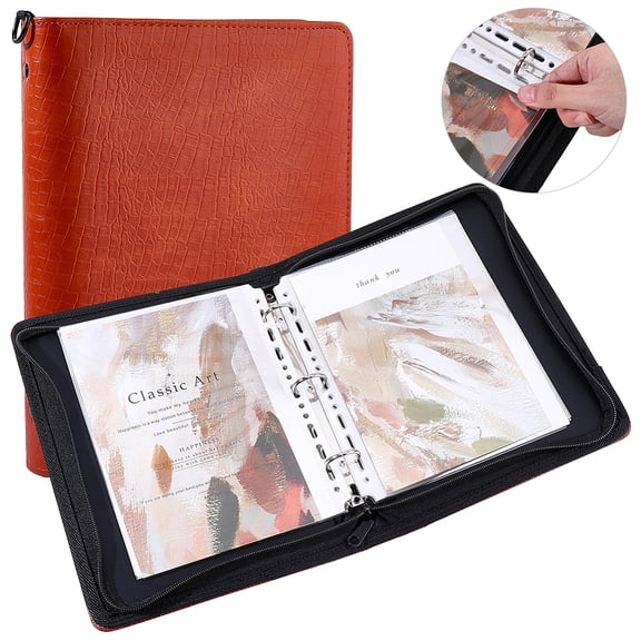 Imitation Leather Stationery Storage Pockets File Envelope Pouch Rectangle Chocolate 265x210x43mm