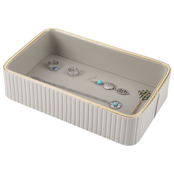Imitation Leather Storage Boxes without Lid for Key Storage Rectangle Dark Gray 24.3x15.3x5.7cm diy