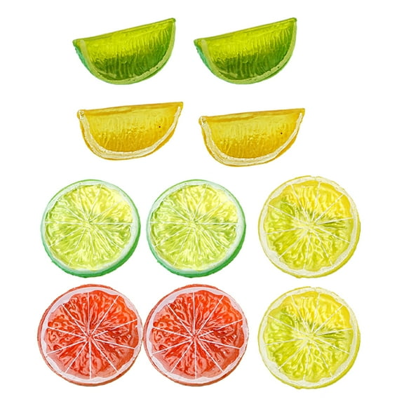 YOSADIER Artificial Slices Assorted Colors PVC Decorative Fake Fruit for Home Party Craft