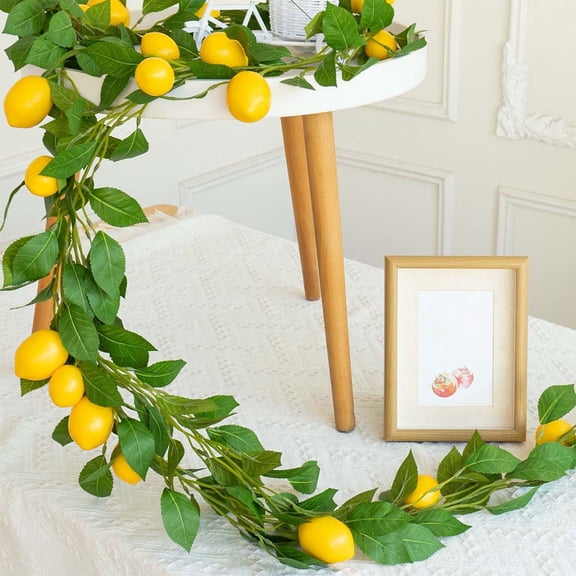 Imitation Lemon Vines - Lifelike Faux Greenery, Low-maintenance Decor, Flexible S for Ceiling or Wall, Home and Event Aesthetic Upgrade