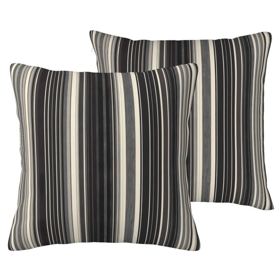 Imitation Linen Pillowcase 2 Sets Breathable Throw Pillow Covers Hidden Zipper Indoor Outdoor Home Decor 16"X16" Pale Violet Grey Stripe_1